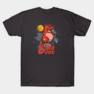 Dino Dunk With Tyrannosaurus Rex Playing Basketball doing a  Slam Dunk T-Shirt